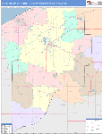 Michigan City-La Porte Metro Area Wall Map Color Cast Style